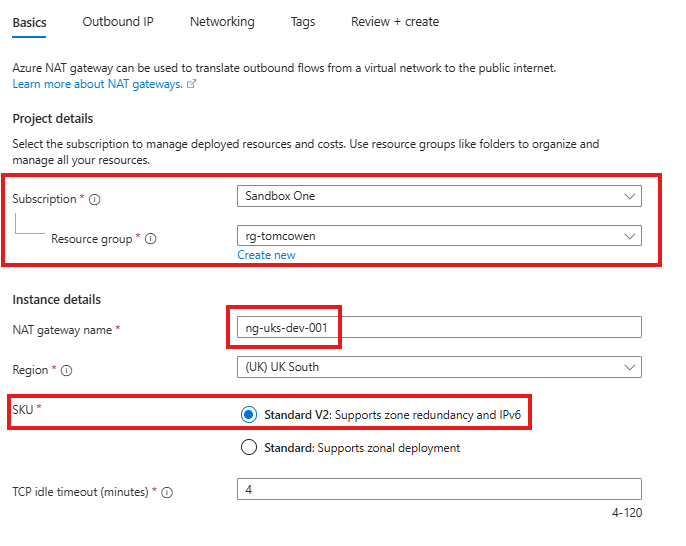 Basic Configuration of a NAT Gateway